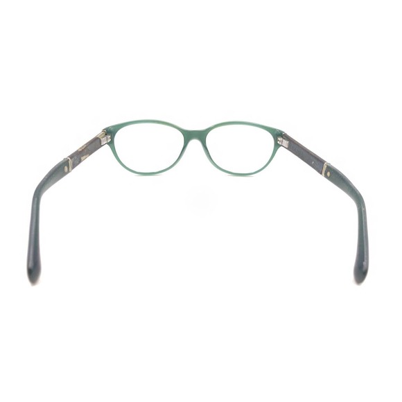 Chanel Green Oval Eyeglasses Frames 53-16 135 Italy Designer Fashion Leather - Picture 5 of 12